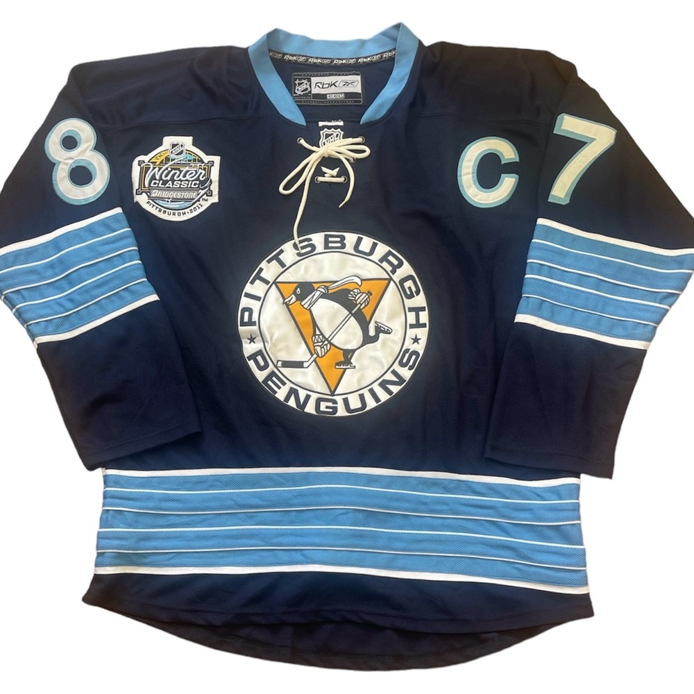 SIDNEY CROSBY Pittsburgh Penguins 2011 Winter Classic Retro NHL Hockey Jersey 52